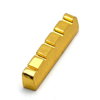 China String Slotted Brass Bass Nut 5 Brass 45mm Gold Plated Electric Bass Nut 45*6*9-8 mm for sale