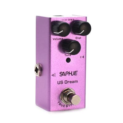 China DC 9V Overdrive SAPHUE/Dist/Tone Knob Effect Pedal Mini Dream True Electric Guitar USA Distorment Pedal Volume Single Type Bypass for sale