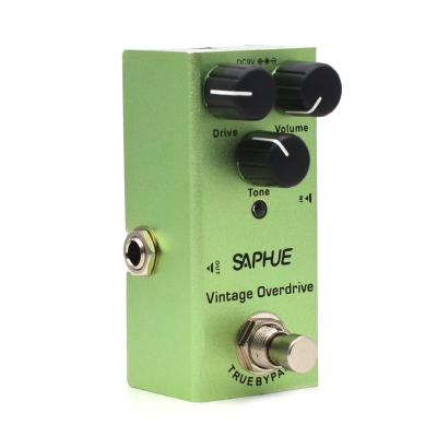 China DC 9V Volume Overdrive SAPHUE/Tone Knob Effect Pedal Mini Electric Guitar Vintage Overdrive Single Type True Bypass for sale