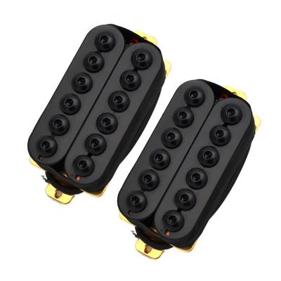 China Adjustable GUITAR Metal Double Coil Punk Electric Guitar Pickups Humbucker Neck / Bridge Pickup Black for sale