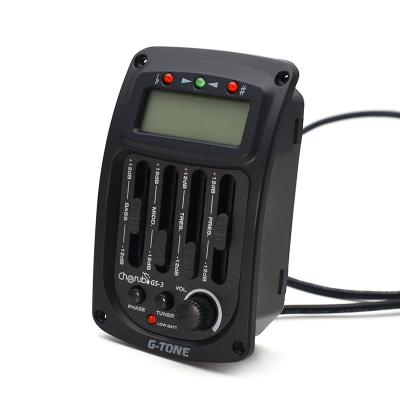 China GUITAR Angel G-Tone Series Guitar Preamp GS-3 Acoustic Pickup 4-Band EQ Equalizer LCD Piezo Tuner Black for sale