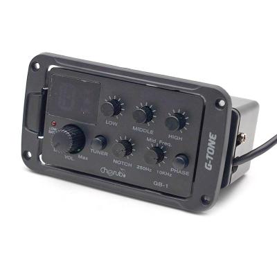 China GUITAR ANGEL GB-1 G-Tone Series Acoustic Guitar Preamp Pickup 3-Band EQ Piezo Equalizer with Notch/Phase/Mid Freq. and Black LED tuner for sale