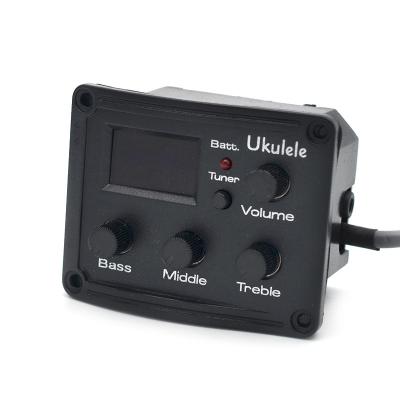 China GUITAR Uke 3 Bands LCD EQ Tuner Pickup Piezo Transducer Chromatic Balance Output for sale