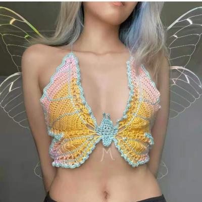 China Breathable Y2K Knitted Butterfly Designed Vintage Handmade Streetwear for sale