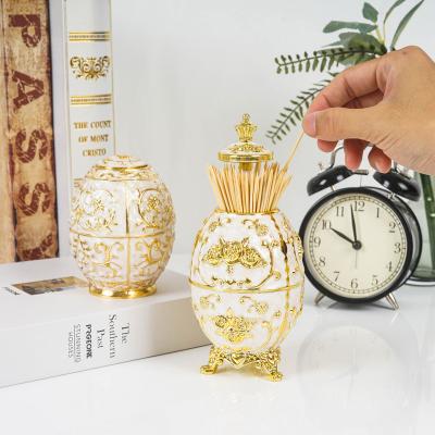 China Retro European Viable Automatic Automatic Toothpick Holder Container Restaurant Banquet Household Toothpicks Storage Box for sale