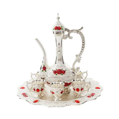 China New Style Europe Style Sustainable Arabic Wedding Decoration Rose Design 8pcs Home Party Wine Set for sale