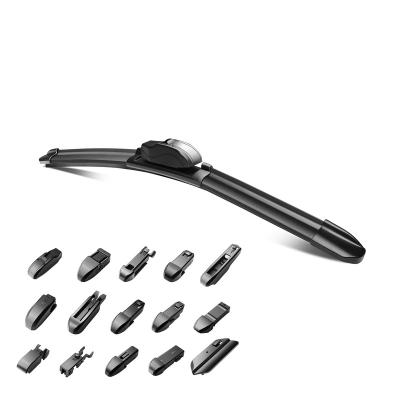 China new 98%cars windshield car multifunctional soft wiper blade with 13 adapters for sale