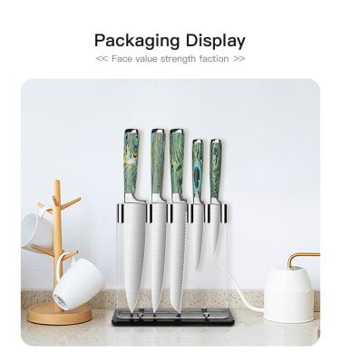 China Sustainable High Quality Elegant Marbel Handle Stainless Steel Knife Set Gift Box for sale