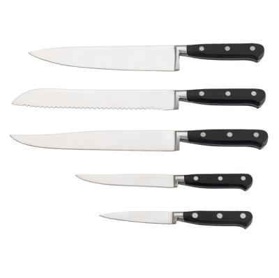 China Viable Professional High Quality 5 Piece Stainless Steel Kitchen Knife Set With POM Handle Slicing Knife for sale