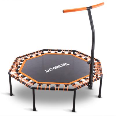 China Without Net Protective 50 Inch G Adult Indoor Fitness Octagonal Trampoline With Foldable Armrests, Kids Safe Jumping Exercise for sale