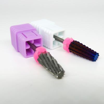 China Acrylic Nail Gel Polish Remov Round Carbide Nail Drill Alloy Cylindrical Nail Bite Drill Bit for sale