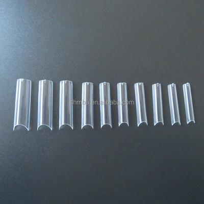 China Nail Art Salon XXL Square Nail Tips No C Curve Flattened False Nails French Nail Art Tips For Wholesale C for sale