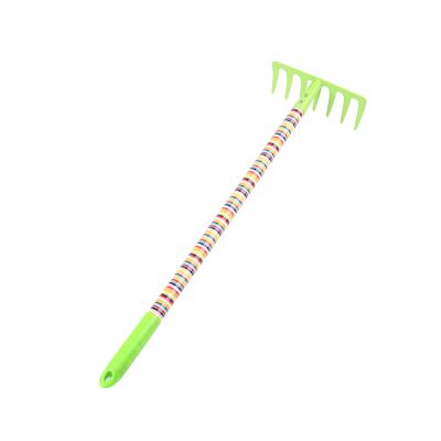 China Professional Factory Outdoor Kids Digging Tools Long Handle Rake Shaped Garden Tool Rake Shovel Hoe for sale