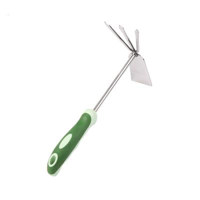 China GARDEN GA40053 Garden Shovel Rake Fork Head With Plastic Handle Two Way Hoe Stainless Steel Garden Hand Tools for sale