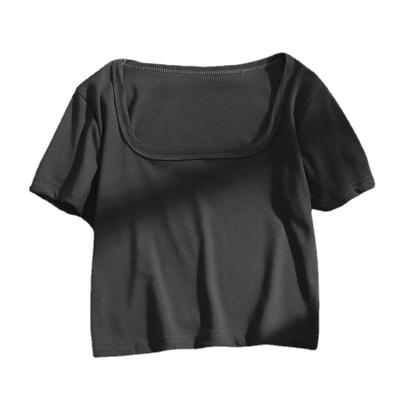 China Casual Simple Square Neck Women T-shirt Long Sleeve Mesh Hollow Out Tunics Top QUICK DRY Blank T-shirt Clothing for sale