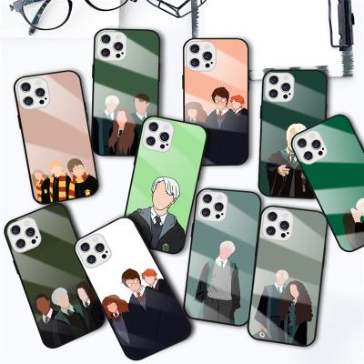 China Cute UV Printing Shockproof Cartoon Girl Tempered Glass Phone Case For iPhone 13 12 mini 11 pro xs X max XR 5 6 7 plus 8 S for sale