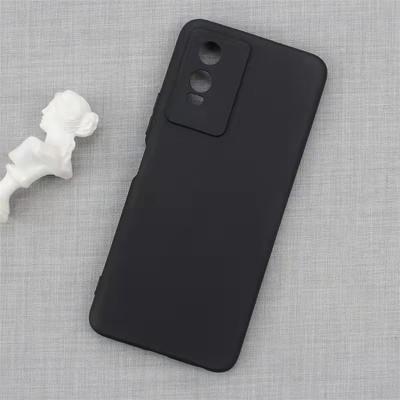 China Matte Hot Selling Soft Black Case For Vivo Y76 Y76S 5G Cell Phone Case Matte Simple Smooth Silicone For Vivo Y54S V23E Y15A Y21 IQOO 8 for sale