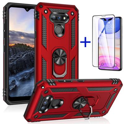 China Slim Fit Armor Ring Magnetic Car Hold Shockproof Soft Phone Bumper Cover For LG Harmony 4 Stand Cover Aristo 2 3 4 4+ 5 6 for sale