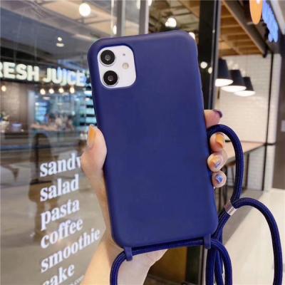 China Anti-drop Liquid Silicone Case with Lanyard Strap Necklace Colorful TPU Back Cover Phone Case for Samsung A22 A32 A52 A72 S21 Fe for sale