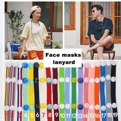 China Colorful Custom Adjustable Size Face Hanging Neck Strap Masking Lanyard for sale