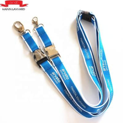 China Custom Show Hot Sale Logo Double Layer Lanyard for sale