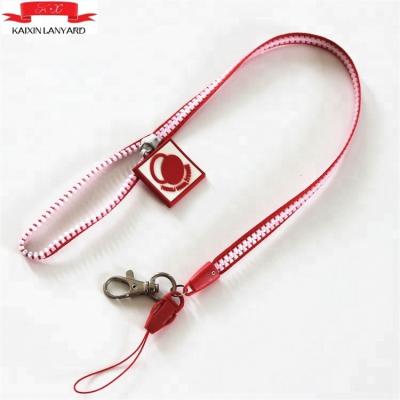 China New Show Design Cheap Price Custom Colorful Zipper Lanyard With Phone Strap For Promotion for sale