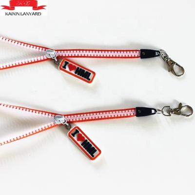 China Custom Show Cheap Price Colorful Zipper Lanyard for sale