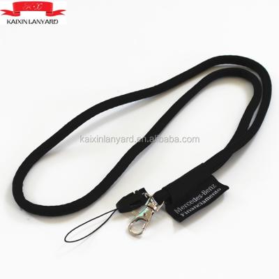 China Custom Show Logo Printing Round Rope Metal Clip Neck Lanyard for sale