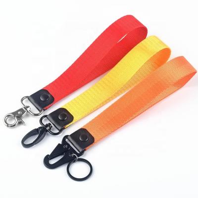 China Show Custom Logo Nylon Short Wrist Lanyard , Key Chain Strap for sale