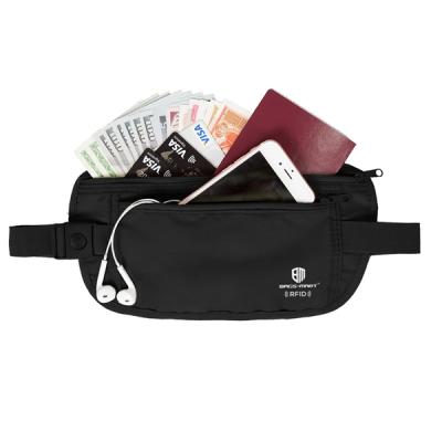 China Anti-theft private label outdoor sport money belt waterproof black running travel increasing waist bag for sale