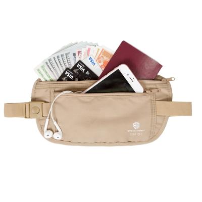 China Beige Anti-theft Fashion Polyester Pussy Pack Travel Sports Waist Bag For Man Or Women for sale