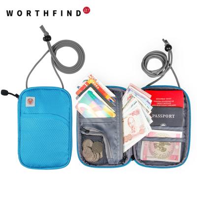 China RFID Lanyard Blocking Neck Hanging RFID Travel Passport Wallet for sale