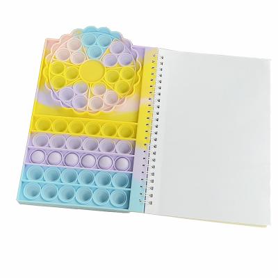 China Creative Notebook Cartoon Vacuum Relief Silicone Bubble Notebook for sale