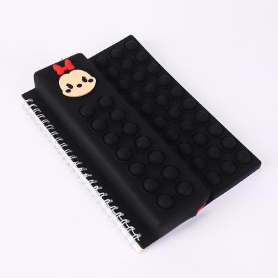 China Cute Bubble Notebook A5 Silicone Notebook Multifunctional Cartoon Pencil Case Set for sale