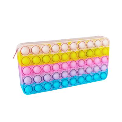 China New Creative Multifunctional Pen Bag Silicone Stationery Package Bubble Decompression for sale