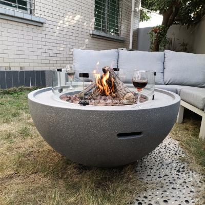 China Contemporary Round Garden Fireplace Furniture Outdoor Gas Fire Pit Table for sale