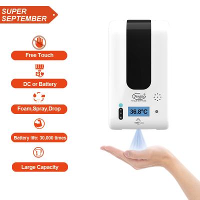 China Foam Automatic Soap Dispenser FENGJIE Alcohol Hand Sanitizer Dispenser Gel Foam Washing Machine 1200ml Inductive Thermometer Sensor Dispensers for sale