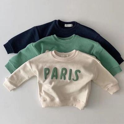 China Breathable 2022 Autumn Baby Set Pocket Big Round Neck Long Sleeve Top for sale