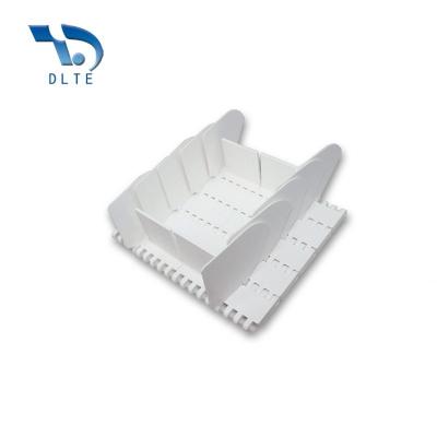 China DLTE Heat Resistant Plastic Modular Conveyor Belt For Conveyor Bulkheads Flights Bulkhead Lifting Belt for sale