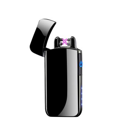 China Usb Rechargeable Induction Double Curve Fancy Electronic Cigarette Box Lighter With Usb Lighter for sale