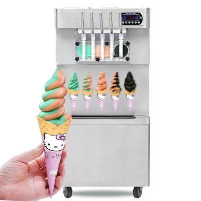 China Multifunctional Vending Machine Brave Man Ice Cream Machine/Factory ETL CE Five Flavors Soft Ice Cream Yogurt Snack Machine/Soft Ice Cream Machine 5 Flavors for sale