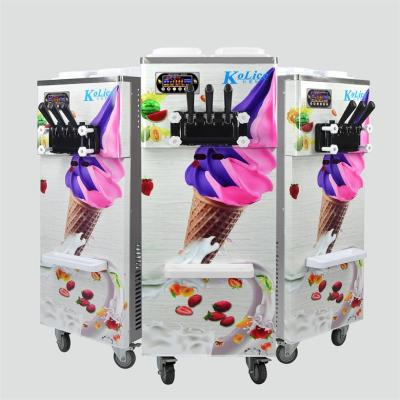 China Factory ETL CE Rohs 3 Flavors Floor Stand Frozen Yogurt Ice Cream Machine Snack Food/Soft Serve Ice Cream Machine For Sale for sale