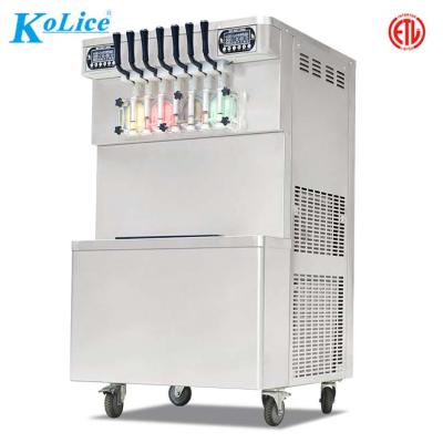 China Snack Factory Prechilling Production Floor CE ETL NSF 7 Flavor Ice Cream Machine High Soft / Ice Cream Making Machine for sale