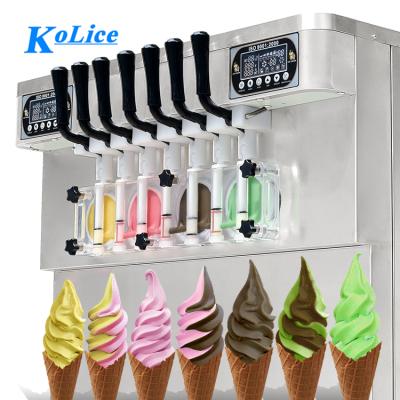 China Snack Factory Floor Over Night Keep Fresh Free Wash 7 Flavors Serve Soft Ice Cream Machine/Automatic Machine/Yoghurt Ice Cream Machine for sale