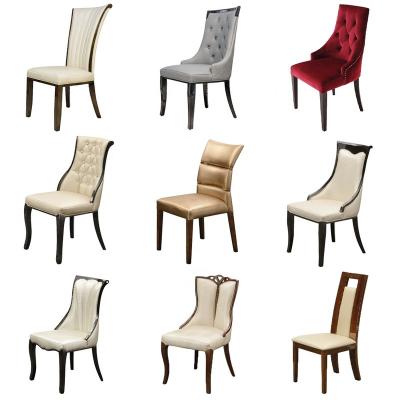 China Luxury Wood Home Furniture Wooden Dining Chair Dining Chairs Upholstered Leather Dining Chair With Solid Wood for sale