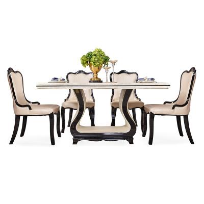 China 4chairs 6chairs Dining Table 4chairs 6chairs Dining Table Wood Frame Indoor Wood Frame Luxury Custom Marble Furniture for sale