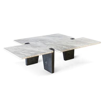 China Nordic Strong Marble Coffee Table Stone Design Square Coffee Tables Luxury Travertine Coffee Table Sets Living Room Furniture Wooden Legs for sale