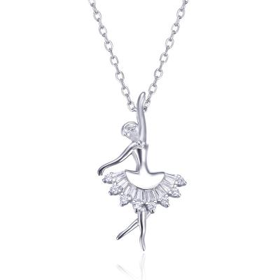 China Design 925 Sterling Silver Kids Jewelry Silver Necklace Dance Ballet Pendants for sale