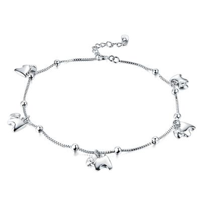 China Cute Silver Puppy Dog Pendant Jewelry Custom Anklet for sale