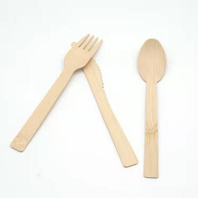 China Natural Bamboo Cutlery Set Disposable Biodegradable Reusable Portable Modern Travel Handle Flatware Set Kit for sale